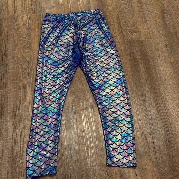 Nihoe mermaid fish scale Blue leggings, Size XL - Picture 2 of 5